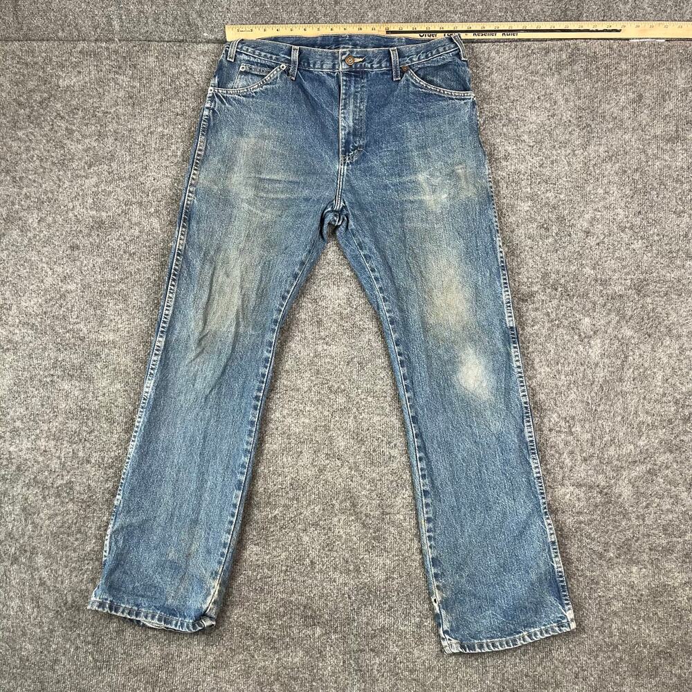 Dickies Jeans Mens Size 34x32 Blue Distressed Straight Leg Denim Vintage